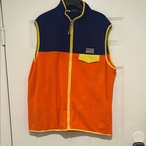 Polo fleece vest orange and blue